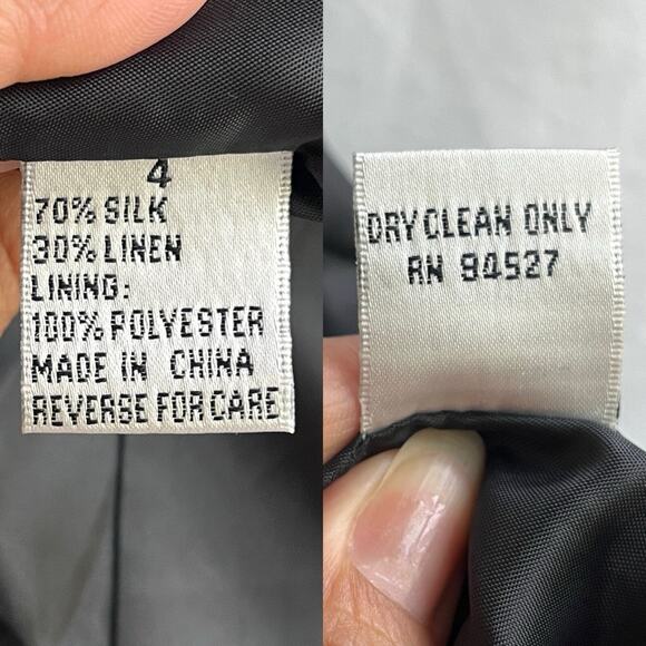 Travis Ayers black Silk/Linen blazer jacket colorful floral embroidered, Size 4 - Picture 8 of 8